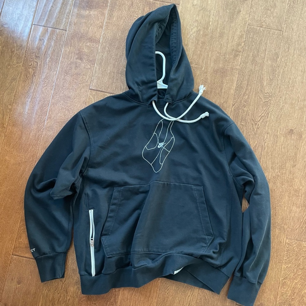 Black Hoodie with Abstract Design